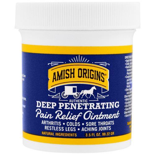 Amish Origins, Deep Penetrating, Pain Relief Ointment, 3.5 fl oz (99.22 g) Review