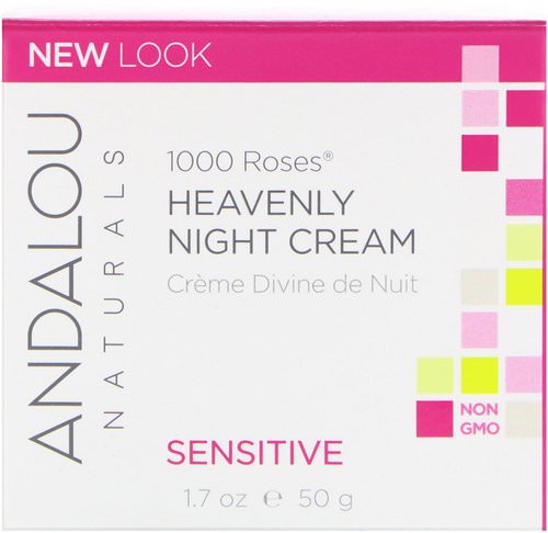 Andalou Naturals, 1000 Roses, Heavenly Night Cream, Sensitive, 1.7 fl oz (50 ml) Review