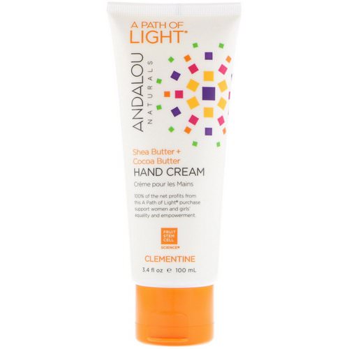 Andalou Naturals, A Path of Light, Shea Butter + Cocoa Butter Hand Cream, Clementine, 3.4 fl oz (100 ml) Review