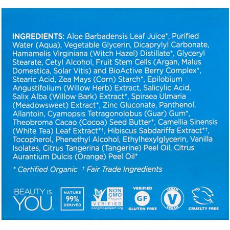 Arganolja, Nattfuktare, Krämer, Ansiktsfuktare: Andalou Naturals, Argan Stem Cell Recovery Cream, Clearer Skin, 1.7 fl oz (50 ml)