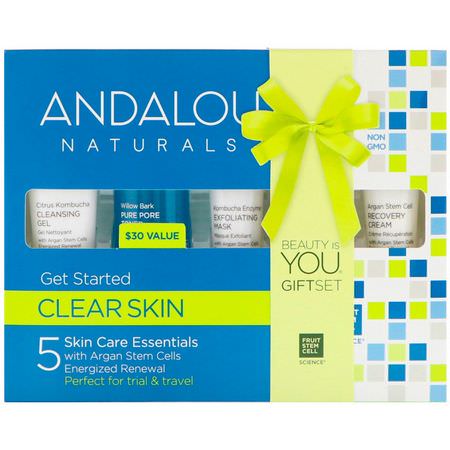 Arganolja, Presentpaket, Skönhet: Andalou Naturals, Get Started Clarifying, Skin Care Essentials, 5 Piece Kit