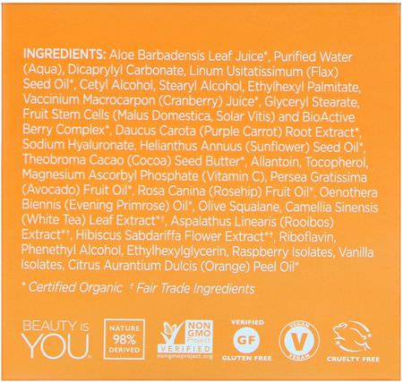 C-Vitamin, Nattfuktare, Krämer, Ansiktsfuktare: Andalou Naturals, Luminous Night Cream, Purple Carrot + C, Brightening, 1.7 fl oz (50 ml)