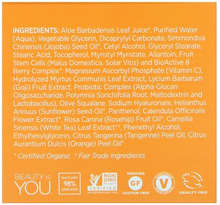 C-Vitamin, Krämer, Ansiktsfuktare, Skönhet: Andalou Naturals, Renewal Cream, Probiotic + C, Brightening, 1.7 fl oz (50 ml)