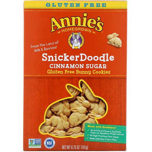 Annie's Homegrown, Gluten Free Bunny Cookies, SnickerDoodle, Cinnamon Sugar, 6.75 oz (191 g) Review