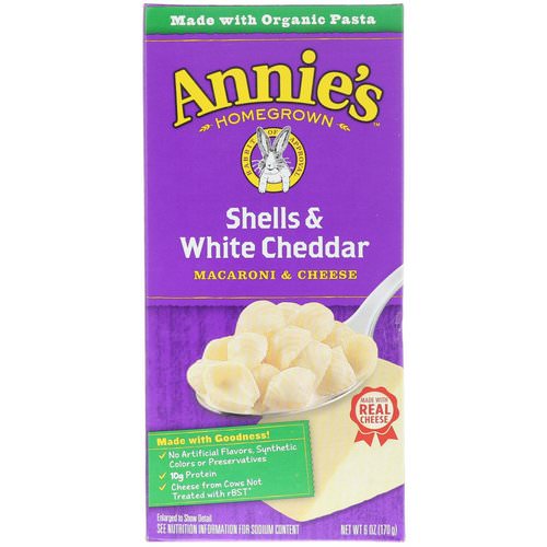 Annie's Homegrown, Macaroni & Cheese, Shells & White Cheddar, 6 oz (170 g) Review