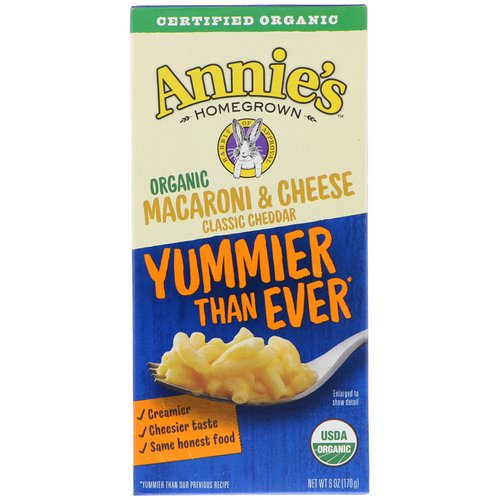 Annie's Homegrown, Organic Macaroni & Cheese, Classic Cheddar, 6 oz (170 g) Review