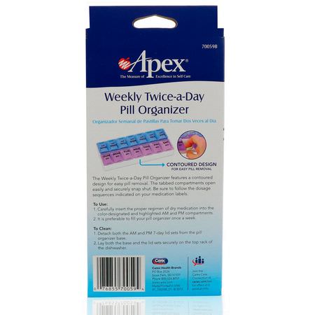 Pill Organizers, First Aid, Medicine Cabinet, Bath: Apex, Weekly Twice-A-Day Pill Organizer, 1 Pill Organizer