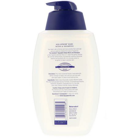 Shower Gel, Baby Body Wash, Body Wash, Allt-I-Ett-Babyschampo: Aquaphor, Baby, Wash & Shampoo, Fragrance Free, 25.4 fl oz (750 ml)