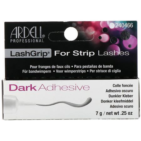 Fransar, Maskara, Ögon, Smink: Ardell, LashGrip, For Strip Lashes, Dark Adhesive, .25 oz (7 g)
