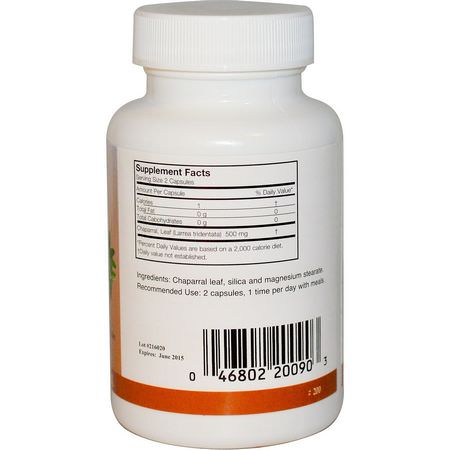 Chaparral, Homeopati, Örter: Arizona Natural, Chaparral, Larrea Tridentata, 500 mg, 90 Capsules