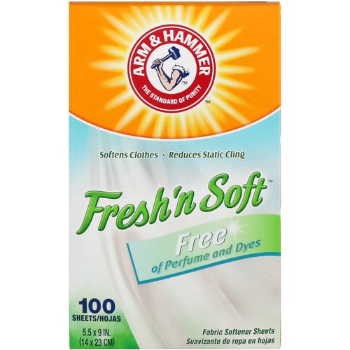 Arm & Hammer, Fresh ’N Soft Fabric Softener Sheets, Free, 100 Sheets Review