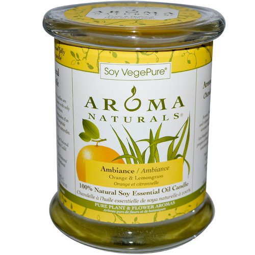 Aroma Naturals, Soy VegePure, 100% Natural Soy Essential Oil Candle, Ambiance, Orange & Lemongrass, 8.8 oz (260 g) Review
