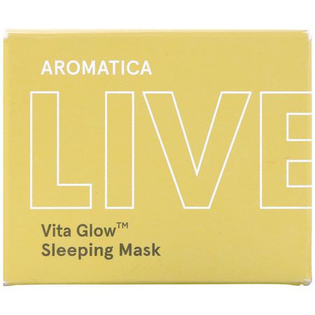 Treatment Masks, K-Beauty Face Masks, Peels, Face Masks: Aromatica, Lively, Vita Glow, Sleeping Mask, 3.5 oz (100 g)