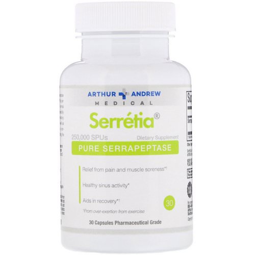 Arthur Andrew Medical, Serretia, Pure Serrapeptase, 30 Capsules Review
