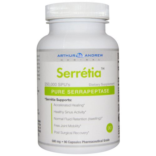 Arthur Andrew Medical, Serretia, Pure Serrapeptase, 500 mg, 90 Capsules Review