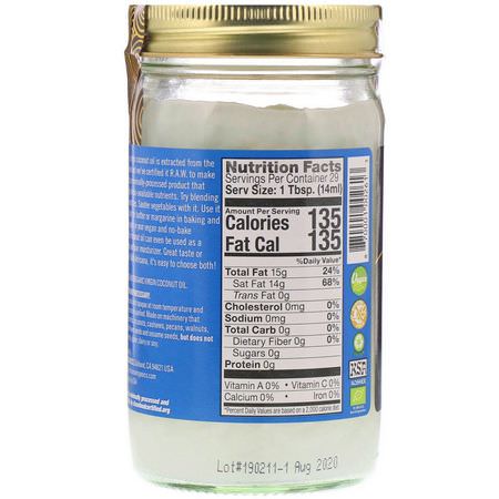 Coconut Skin Care, Beauty, Coconut Oil, Coconut Supplements: Artisana, Organics, Raw Coconut Oil, Virgin, 14 oz (414 g)