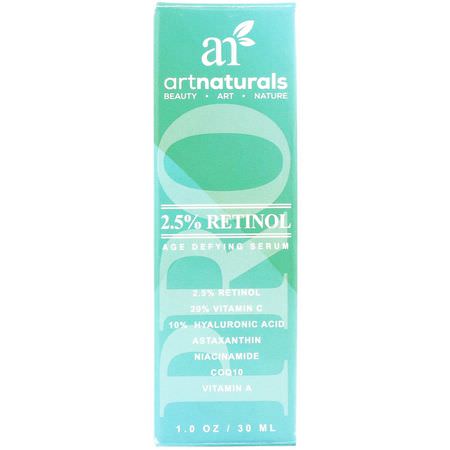 Retinol, Firming, Anti-Aging, Serums: Artnaturals, 2.5% Retinol Age Defying Serum, 1.0 oz (30 ml)
