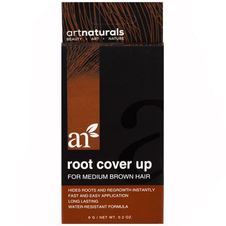Hårfärg, Hårvård, Bad: Artnaturals, Root Cover Up, For Medium Brown Hair, 0.2 oz (6 g)