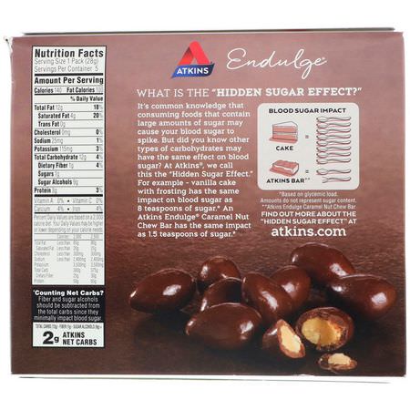 Mellanmålstänger, Godis, Choklad: Atkins, Endulge, Chocolate Covered Almonds, 5 Packs, 1 oz (28 g) Each