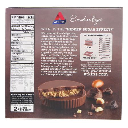 Mellanmålstänger, Godis, Choklad: Atkins, Endulge, Peanut Butter Cups, 5 Packs, 1.2 oz (34 g) Each