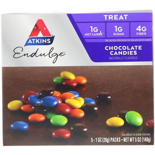 Atkins, Endulge, Chocolate Candies, 5 Packs, 1 oz (28 g) Each Review