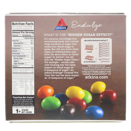 Mellanmålstänger, Godis, Choklad: Atkins, Endulge, Chocolate Peanut Candies, 5 Packs, 1.2 oz (34 g) Each
