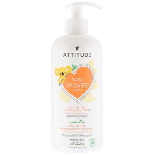 ATTITUDE, Baby Leaves Science, 2-In-1 Natural Shampoo & Body Wash, Pear Nectar, 16 fl oz (473 ml) Review