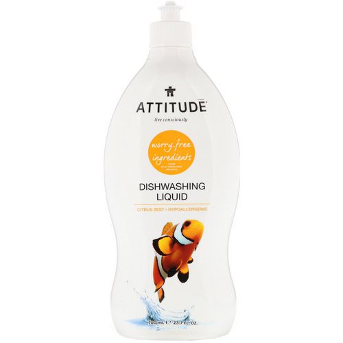 ATTITUDE, Dishwashing Liquid, Citrus Zest, 23.7 fl. oz. (700 ml) Review