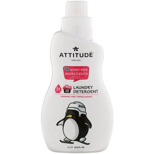 ATTITUDE, Little Ones, Laundry Detergent, Fragrance-Free, 33.8 fl oz (1 l) Review