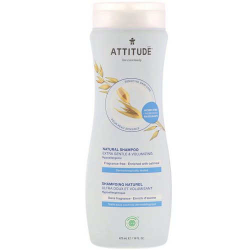 ATTITUDE, Natural Shampoo, Extra Gentle & Volumizing, Fragrance-Free, 16 fl oz (473 ml) Review