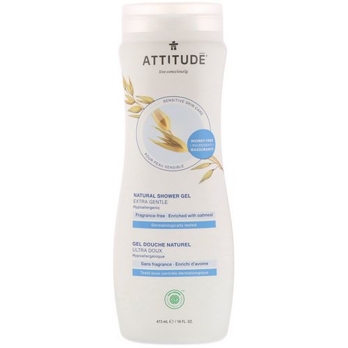 ATTITUDE, Natural Shower Gel, Extra Gentle, Fragrance-Free, 16 fl oz (473 ml) Review
