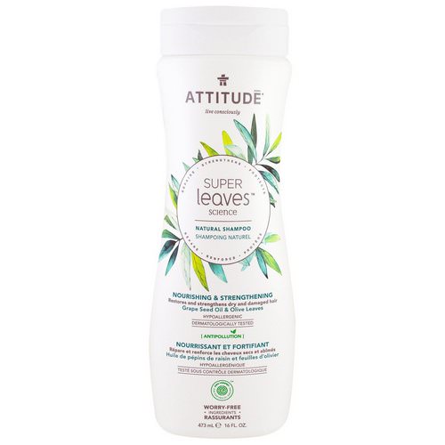 ATTITUDE, Super Leaves Science, Natural Shampoo, Nourishing & Strengthening, Grape Seed Oil & Olive Leaves, 16 oz (473 ml) Review