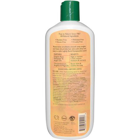 Balsam, Hårvård, Bad: Aubrey Organics, Honeysuckle Rose Conditioner, Restores & Hydrates, Dry Hair, 11 fl oz (325 ml)