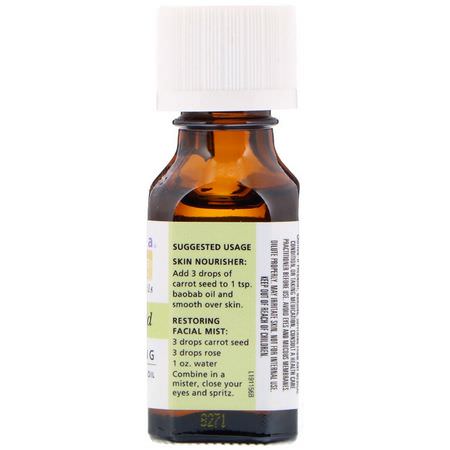 Bäroljor, Eteriska Oljor, Aromaterapi, Bad: Aura Cacia, 100% Pure Essential Oil, Carrot Seed, .5 fl oz (15 ml)