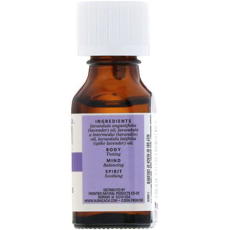 Avslappning, Lavendelolja, Eteriska Oljor, Aromaterapi: Aura Cacia, 100% Pure Essential Oils, Lavender Harvest, 0.5 fl oz (15 ml)