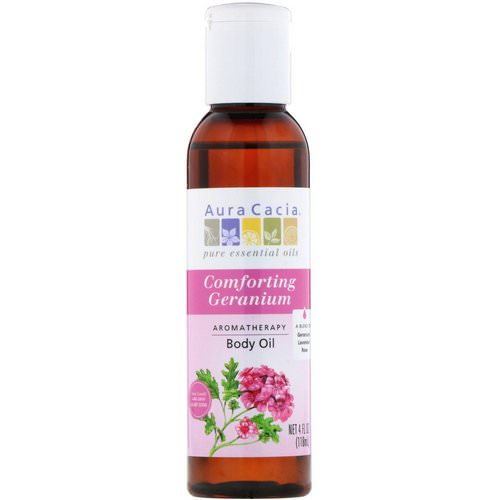Aura Cacia, Aromatherapy Body Oil, Comforting Geranium, 4 fl oz (118 ml) Review