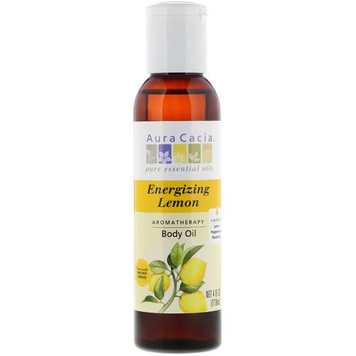 Aura Cacia, Aromatherapy Body Oil, Energizing Lemon, 4 fl oz (118 ml) Review