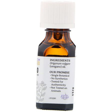 Aromaterapi För Oregano-Olja, Rengör, Renar, Eteriska Oljor: Aura Cacia, Pure Essential Oil, Oregano, .5 fl oz (15 ml)