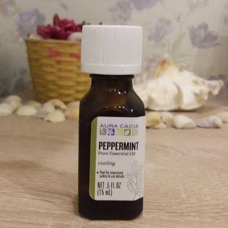 Aura Cacia Peppermint Oil - Pepparmyntaolja, Uplift, Energize, Eteriska Oljor