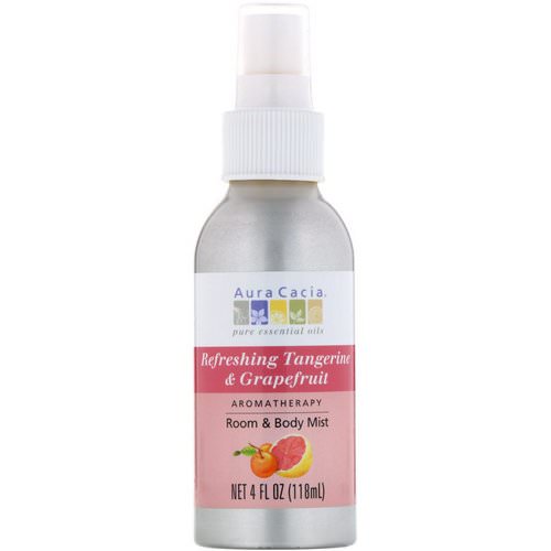 Aura Cacia, Aromatherapy Room & Body Mist, Refreshing Tangerine & Grapefruit, 4 fl oz (118 ml) Review