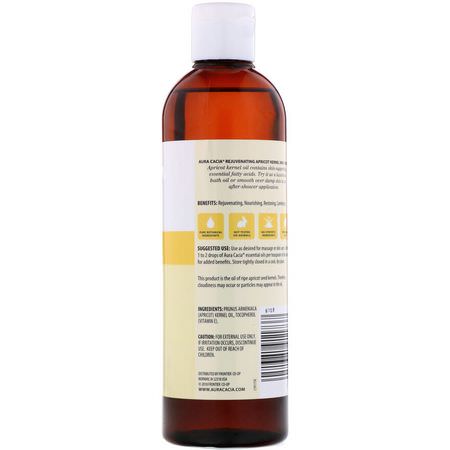 Bäroljor, Eteriska Oljor, Aromaterapi, Aprikos: Aura Cacia, Skin Care Oil, Rejuvenating Apricot Kernel, 16 fl oz (473 ml)