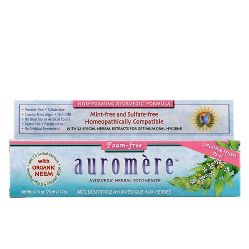 Auromere, Ayurvedic Herbal Toothpaste, Foam-Free, Cardamom-Fennel Flavor, 4.16 oz (117 g) Review