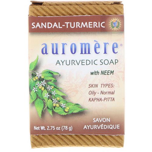 Auromere, Ayurvedic Soap, with Neem, Sandal-Turmeric, 2.75 oz (78 g) Review
