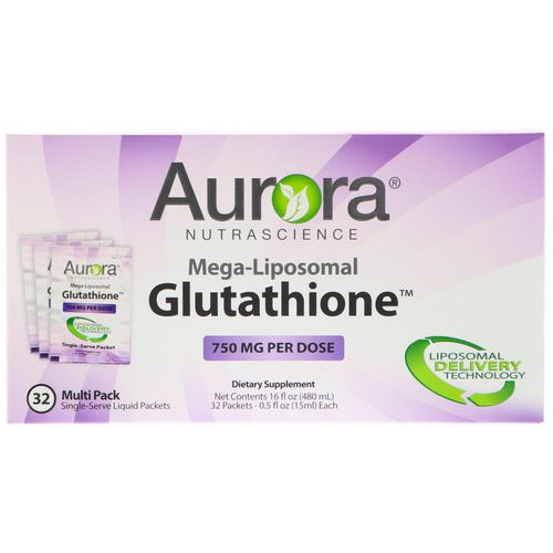 Aurora Nutrascience, Mega-Liposomal Glutathione, 750 mg, 32 Single-Serve Liquid Packets, 0.5 fl oz (15 ml) Each Review