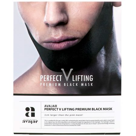Treatment Masks, K-Beauty Face Masks, Peels, Face Masks: Avajar, Perfect V Lifting Premium Black Mask, 1 Mask