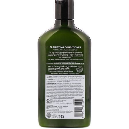 Balsam, Hårvård, Bad: Avalon Organics, Conditioner, Clarifying Lemon, 11 oz (312 g)