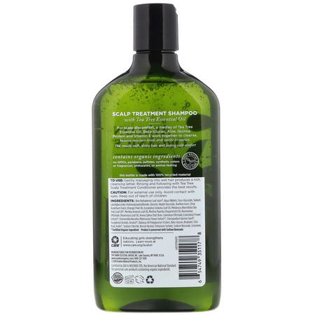 Hårbottenvård, Hår, Schampo, Hårvård: Avalon Organics, Shampoo, Scalp Treatment, Tea Tree, 11 fl oz (325 ml)