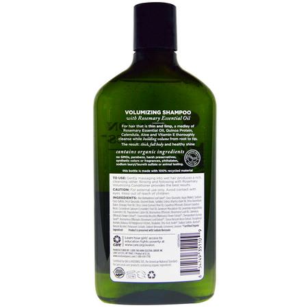 Schampo, Hårvård, Bad: Avalon Organics, Shampoo, Volumizing, Rosemary, 11 fl oz (325 ml)