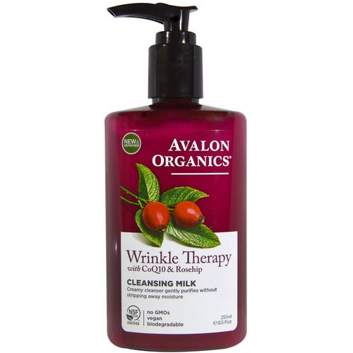 Avalon Organics, Wrinkle Therapy, With CoQ10 & Rosehip, Cleansing Milk, 8.5 fl oz (251 ml) Review
