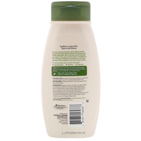Duschgel, Kroppstvätt, Dusch, Bad: Aveeno, Daily Moisturizing Yogurt Body Wash, Vanilla, 18 fl oz (532 ml)